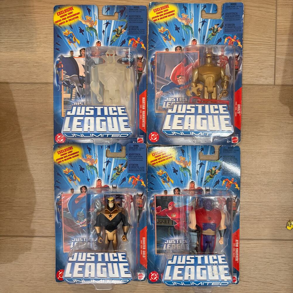 Justice League Unlimited 4 Figures Martian, Booster Gold, Atom Smasher, Amazo